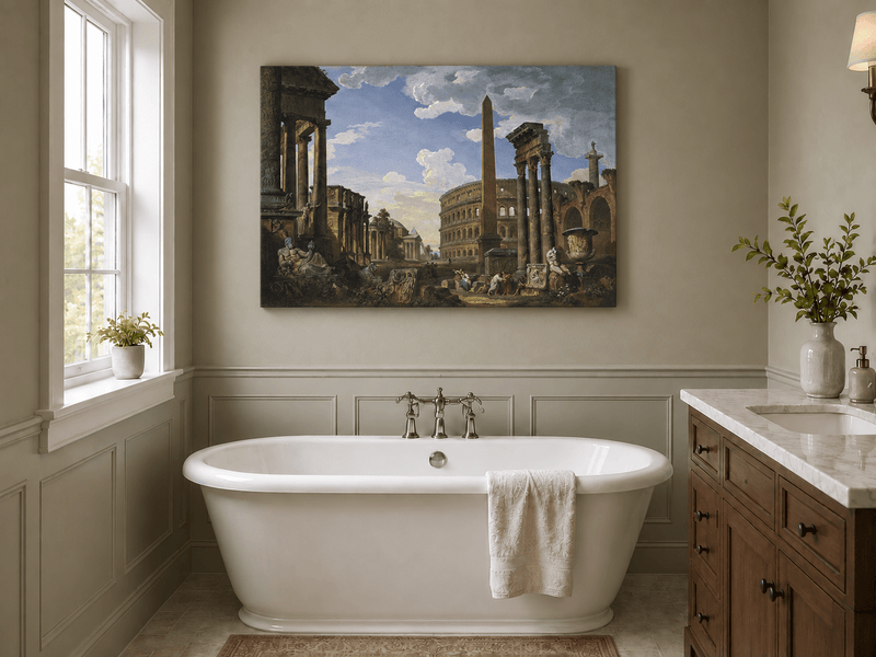 Landscape Oil Painting - Ancient Rome Architectural View