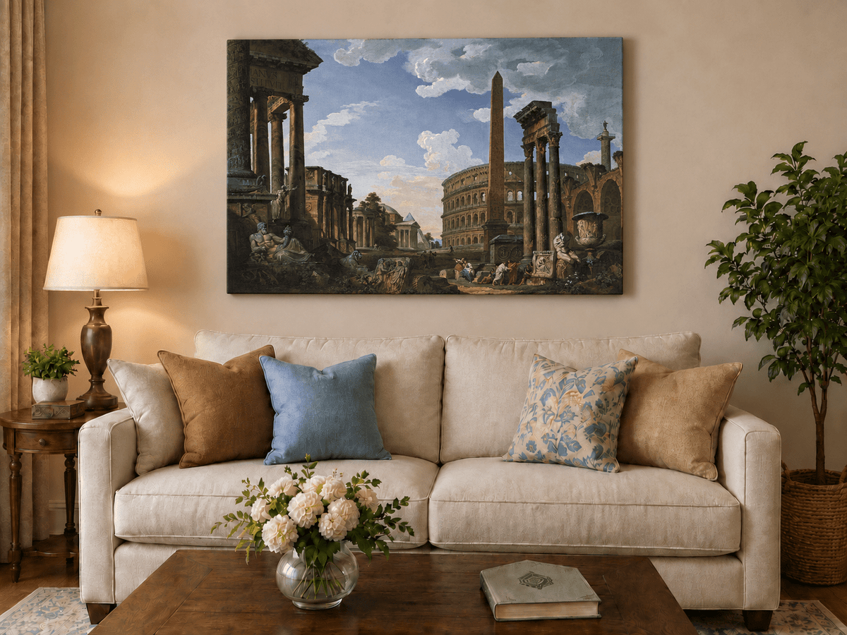 Landscape Oil Painting - Ancient Rome Architectural View