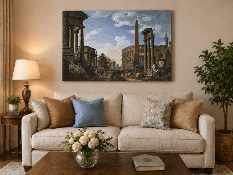Landscape Oil Painting - Ancient Rome Architectural View