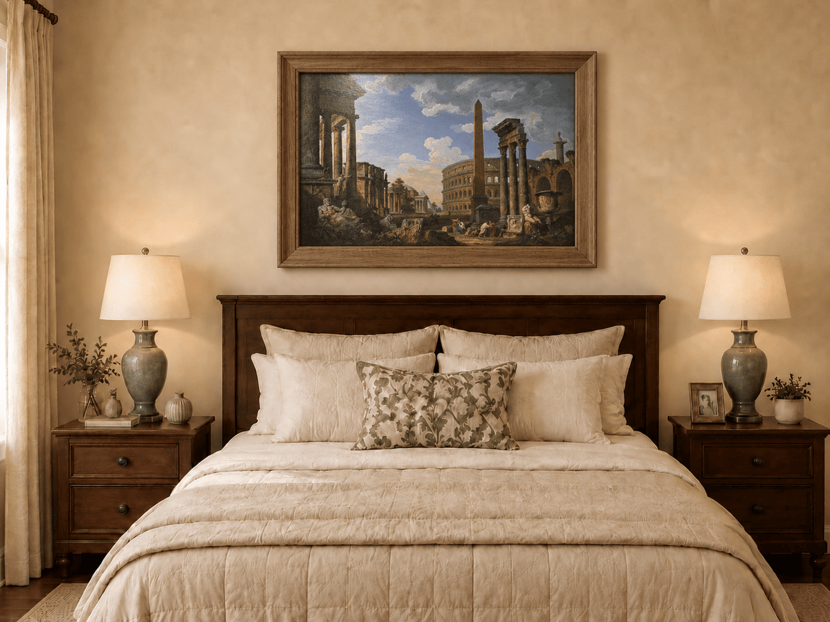 Landscape Oil Painting - Ancient Rome Architectural View