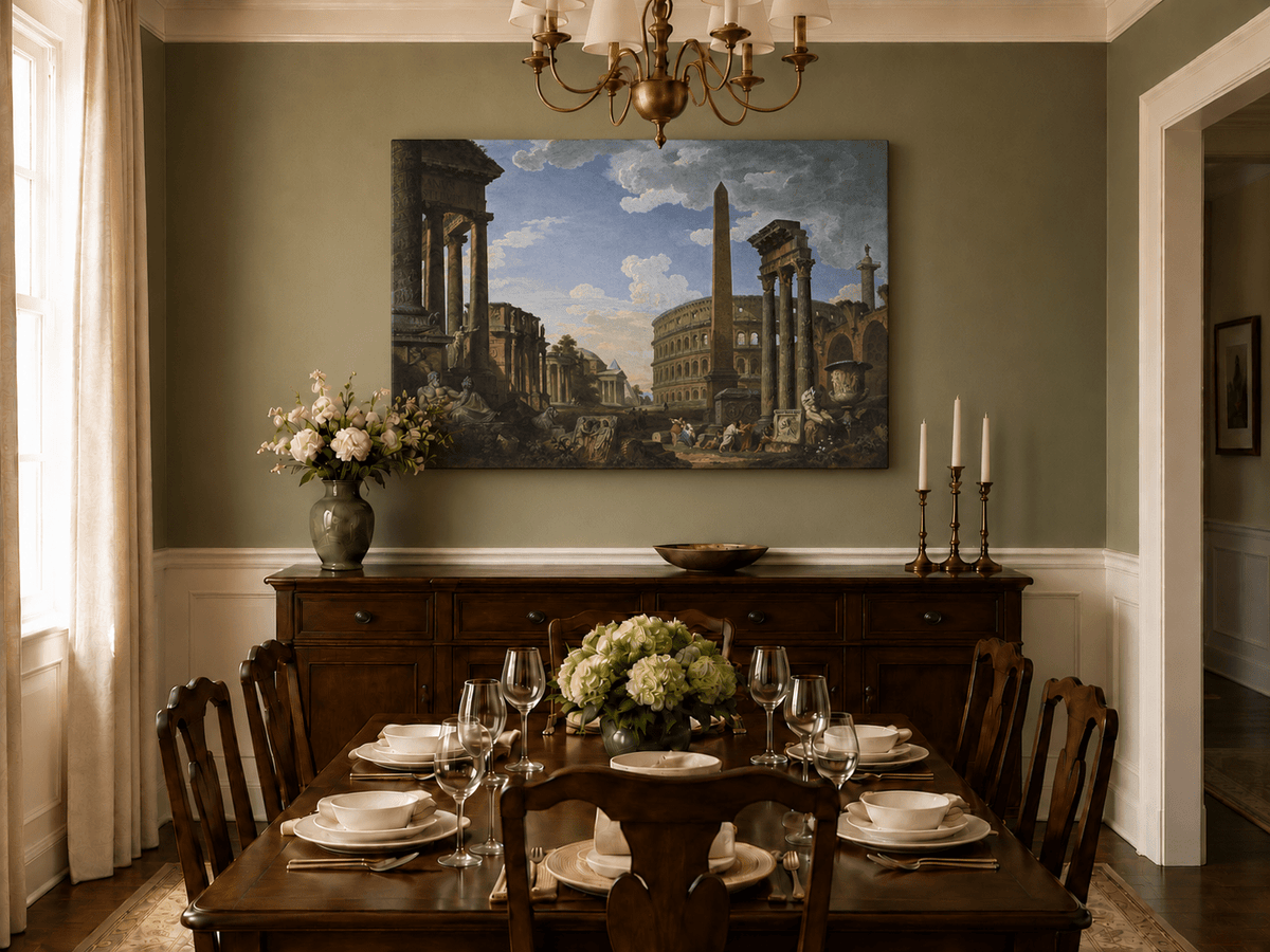 Landscape Oil Painting - Ancient Rome Architectural View