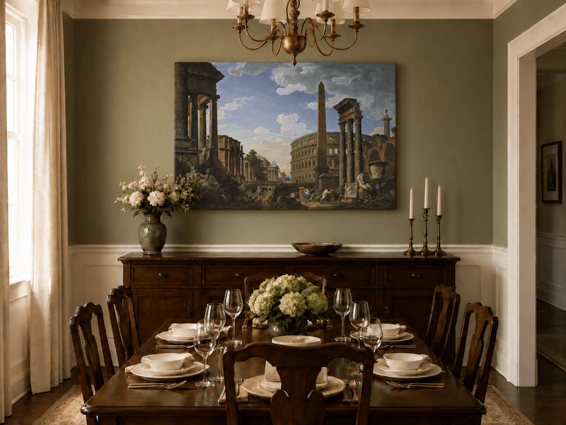 Landscape Oil Painting - Ancient Rome Architectural View