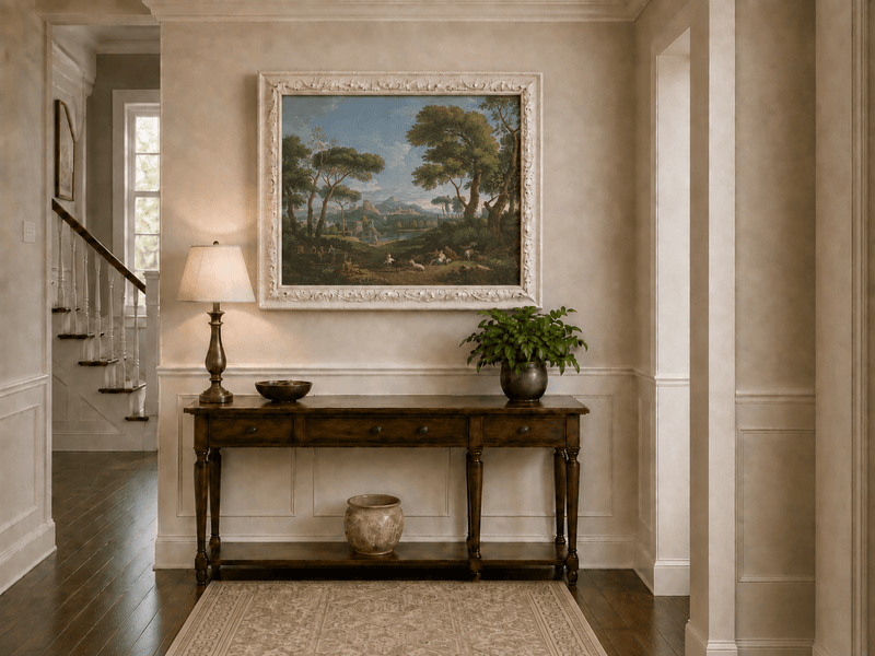 Landscape Oil Painting - Arcadian Pastoral with Figures