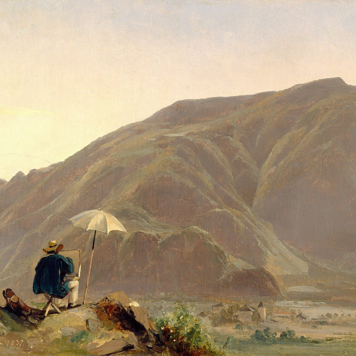 Landscape Oil Painting - Artist Painting Mountain View - Oil Painting Haven