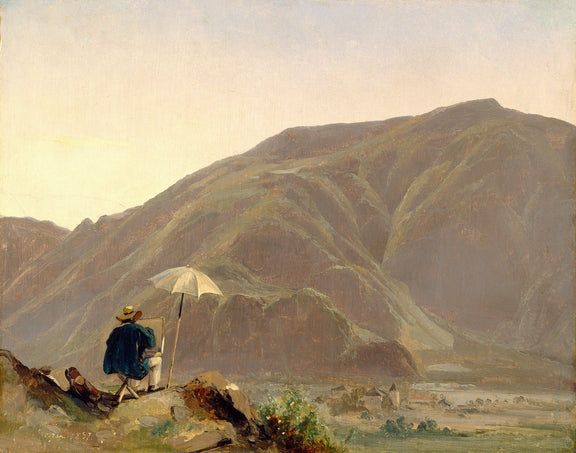 Landscape Oil Painting - Artist Painting Mountain View - Oil Painting Haven