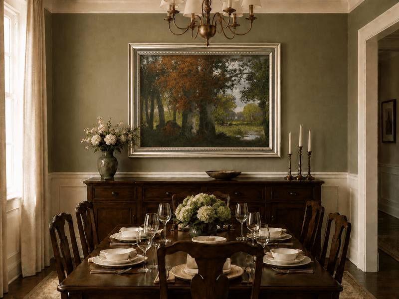 Landscape Oil Painting - Autumn Woodland: Vibrant Fall Foliage