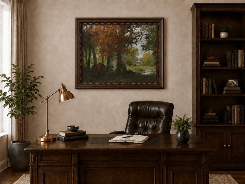 Landscape Oil Painting - Autumn Woodland: Vibrant Fall Foliage