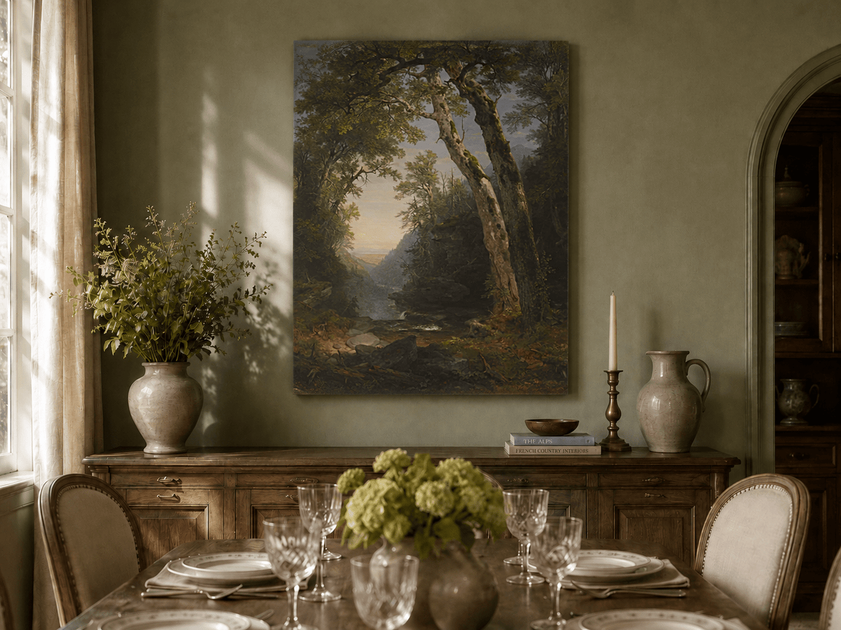 Landscape Oil Painting - Beech Trees in the Catskills