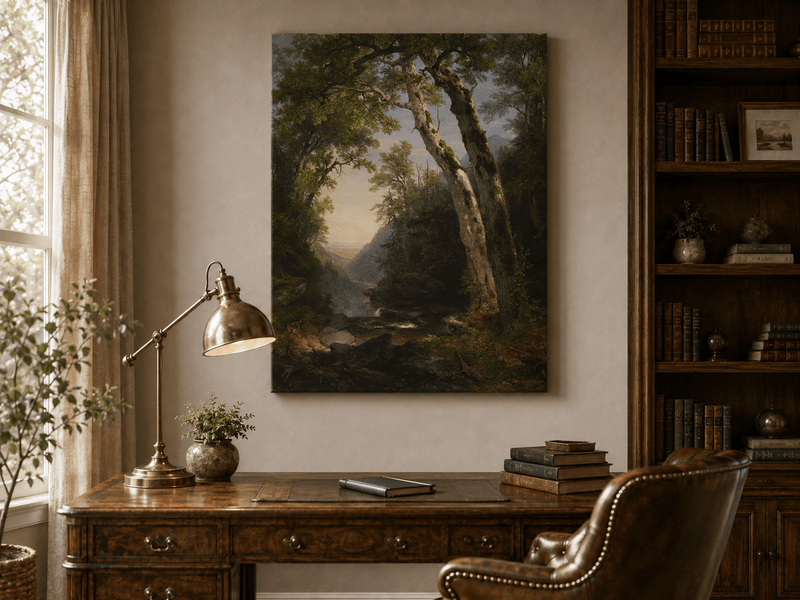 Landscape Oil Painting - Beech Trees in the Catskills