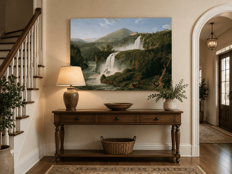 Landscape Oil Painting - Cascading Waterfalls