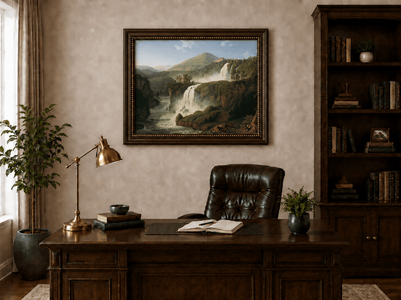 Landscape Oil Painting - Cascading Waterfalls