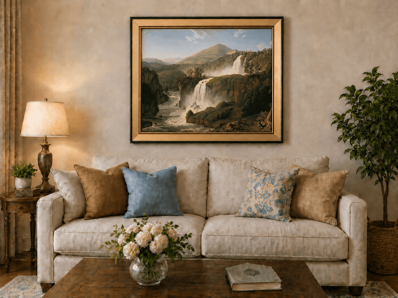 Landscape Oil Painting - Cascading Waterfalls