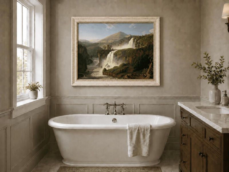 Landscape Oil Painting - Cascading Waterfalls