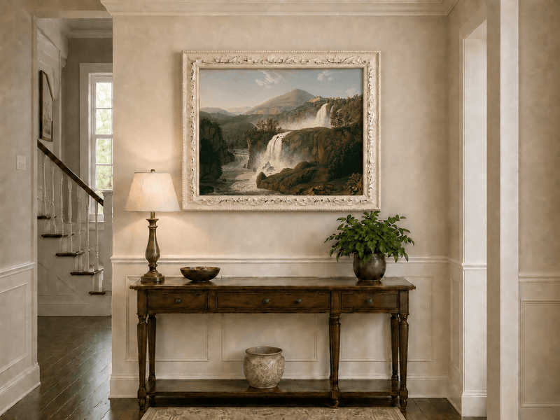 Landscape Oil Painting - Cascading Waterfalls