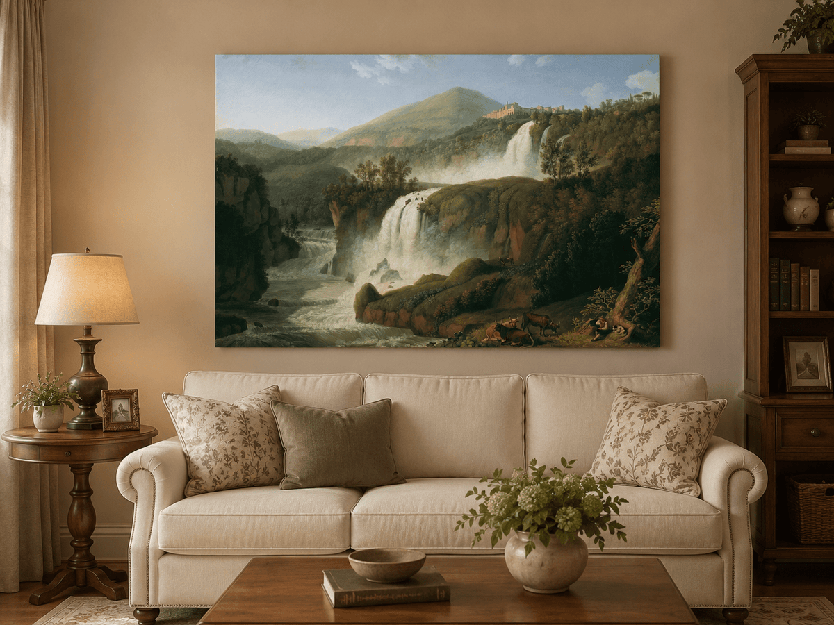 Landscape Oil Painting - Cascading Waterfalls