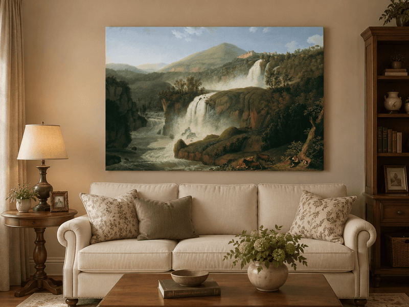 Landscape Oil Painting - Cascading Waterfalls