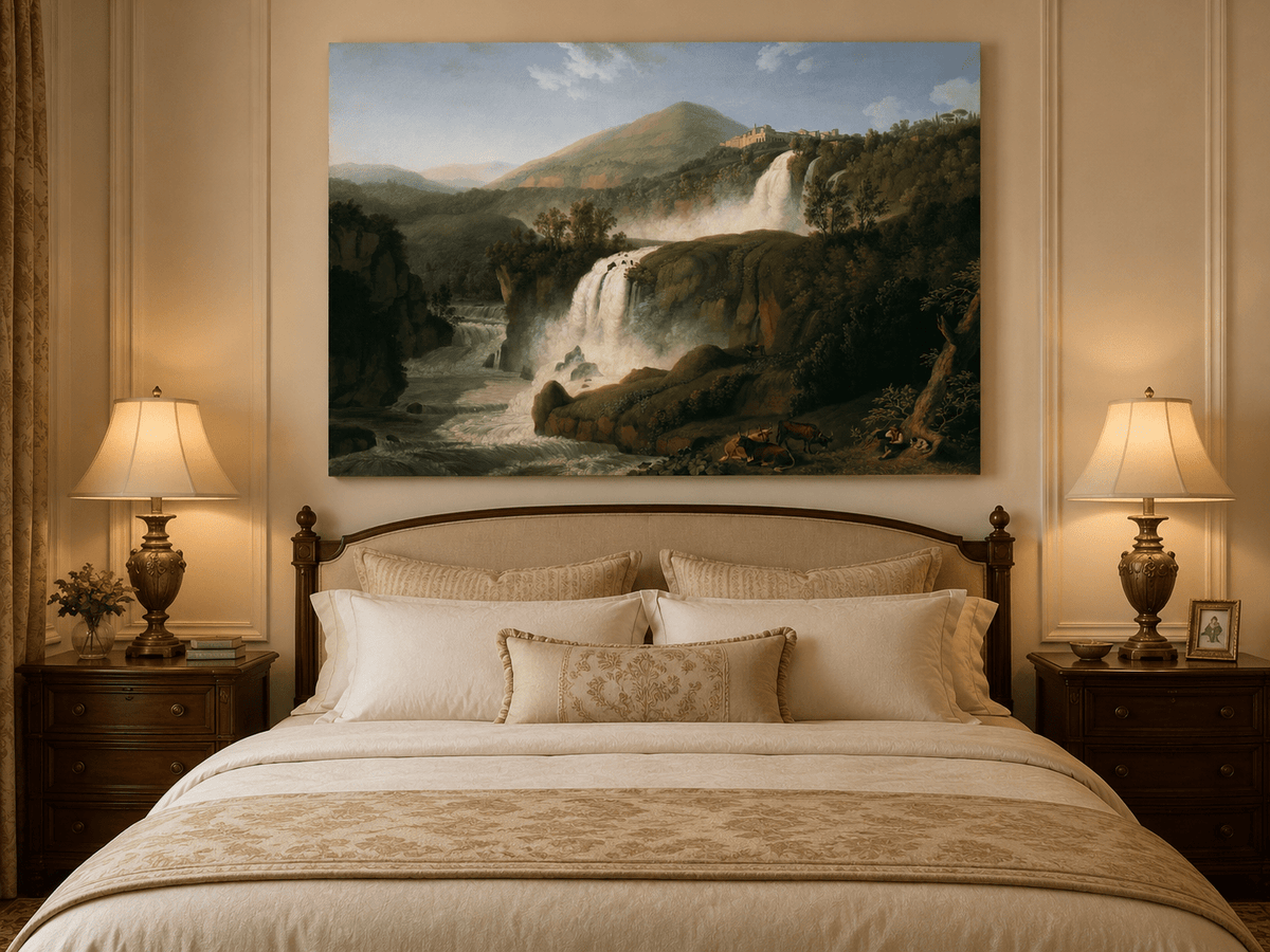 Landscape Oil Painting - Cascading Waterfalls