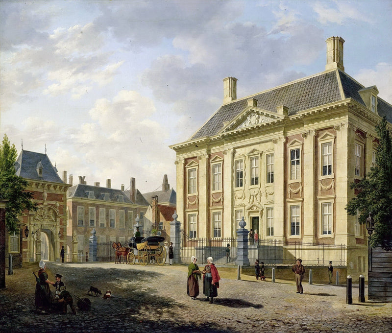 Hand painted oil on canvas landscape oil painting of a classic European city square with textured brushwork, historic. - Add Frame, Canvas, Hand Painted, Landscape, Made To Order, Oil Painting