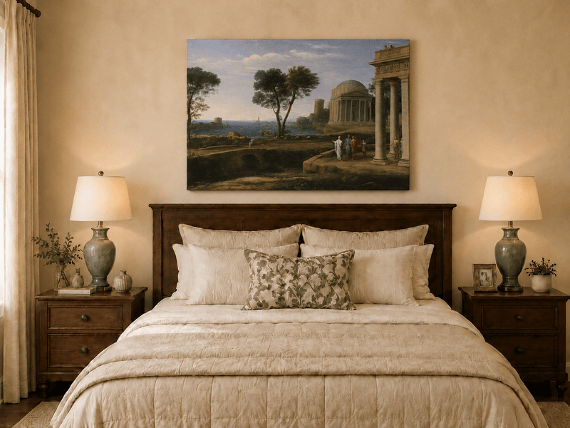 Landscape Oil Painting - Classical Coastal Ancient Architecture
