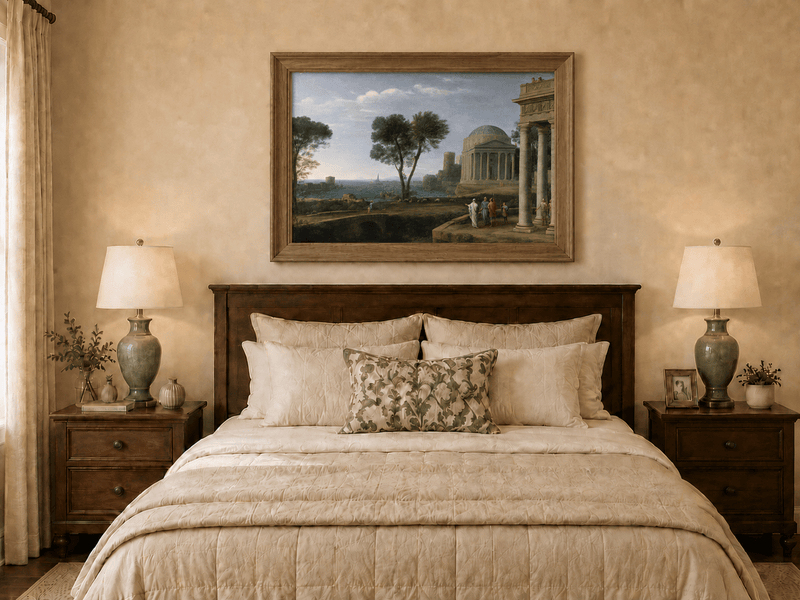 Landscape Oil Painting - Classical Coastal Ancient Architecture