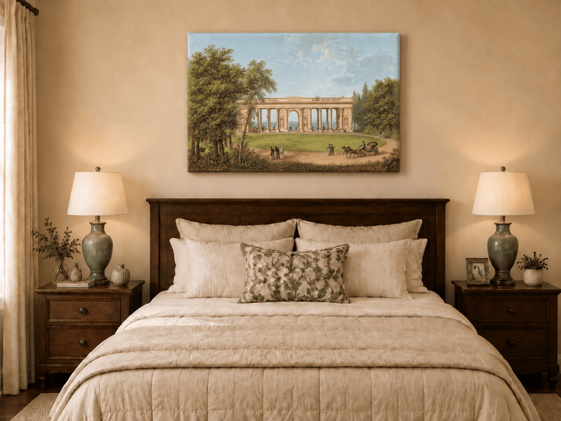 Landscape Oil Painting - Classical Colonnade Park View