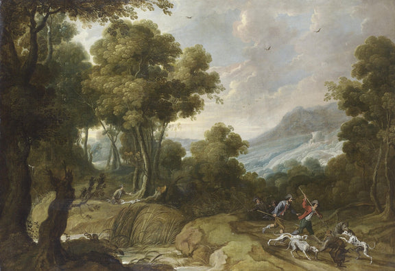 Landscape Oil Painting - Classical Forest Hunt Scene - Oil Painting Haven
