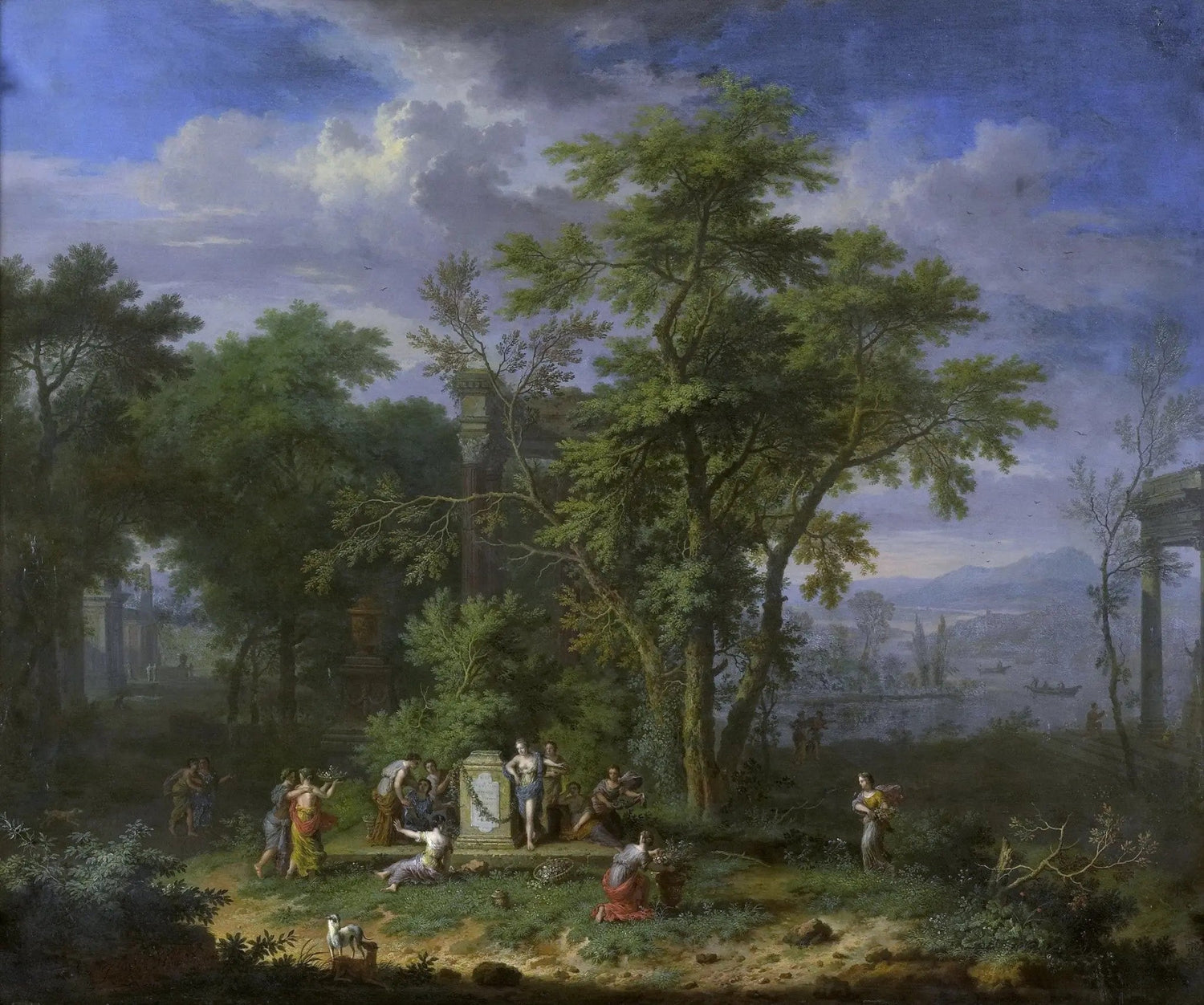 Landscape Oil Painting - Classical Forest Scene with Figures and Ruins - Oil Painting Haven