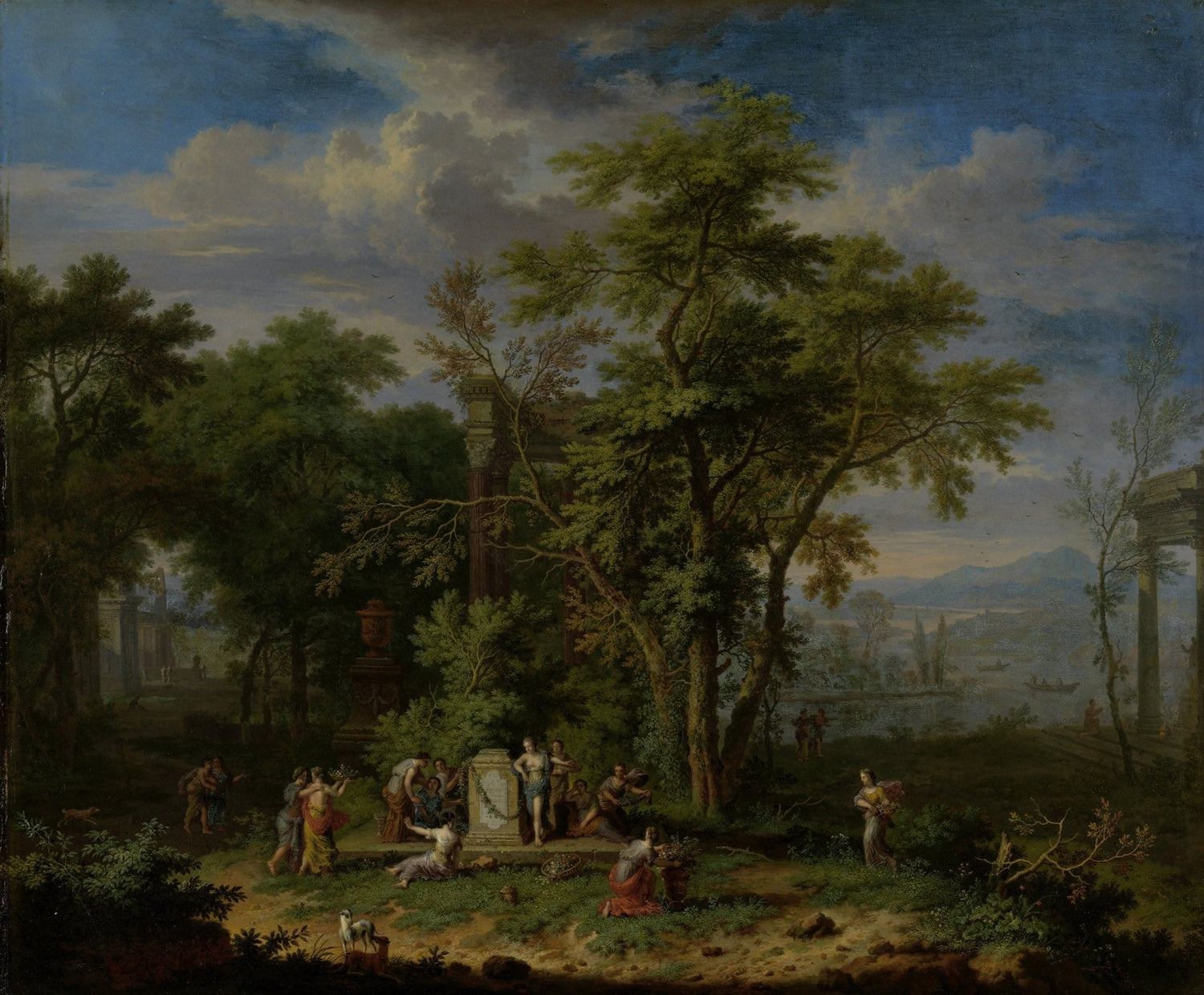Landscape Oil Painting - Classical Forest Scene with Figures and Ruins - Oil Painting Haven