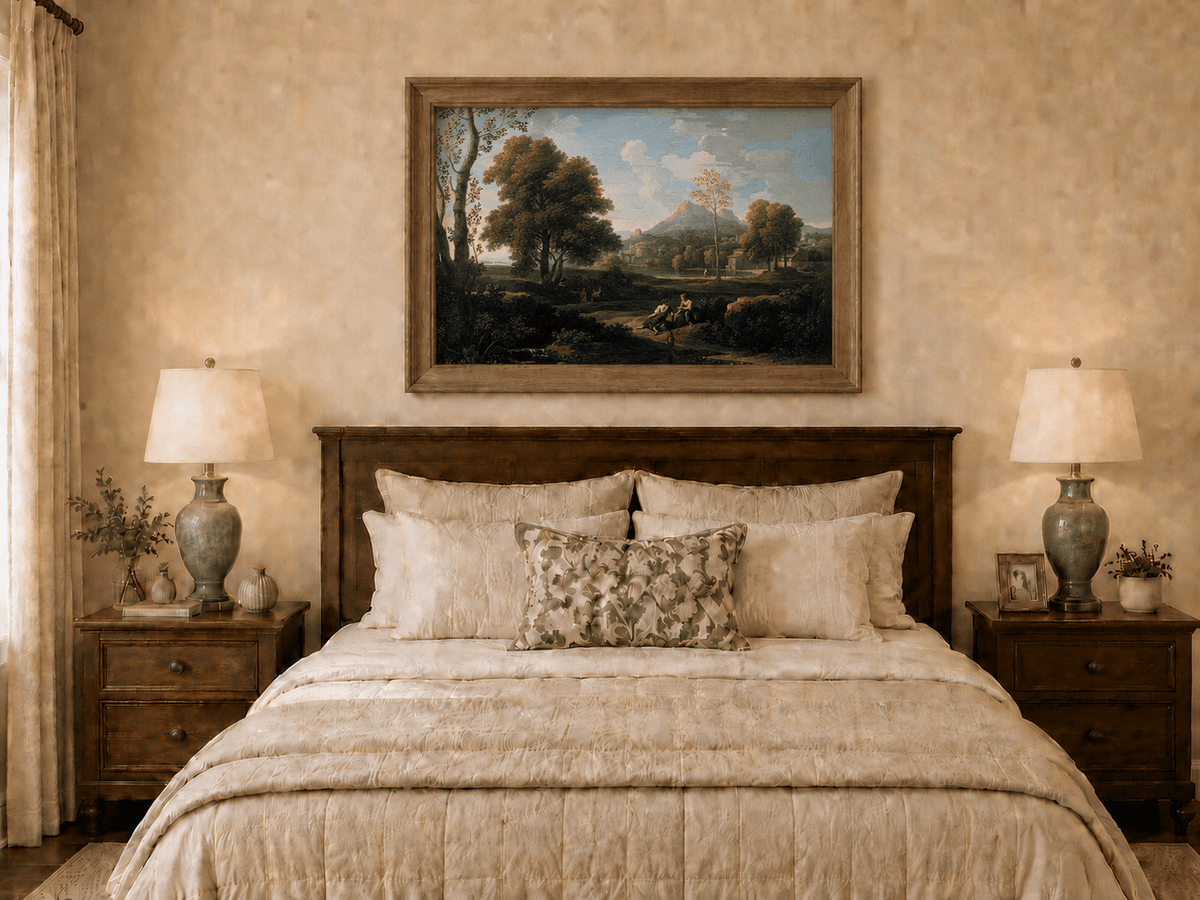 Landscape Oil Painting - Classical Mountain Village Landscape