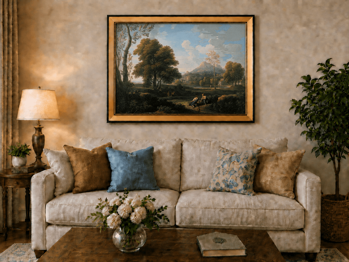 Landscape Oil Painting - Classical Mountain Village Landscape