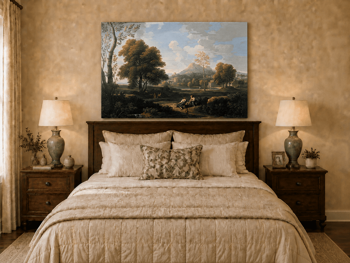 Landscape Oil Painting - Classical Mountain Village Landscape
