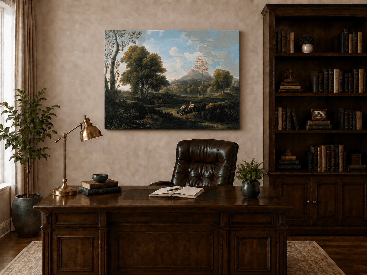 Landscape Oil Painting - Classical Mountain Village Landscape