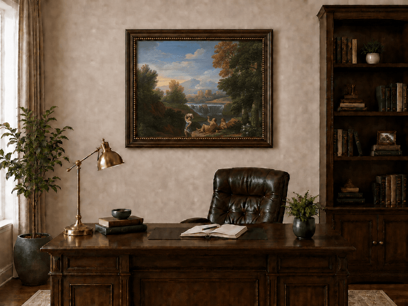 Landschaftsölgemälde - Klassische Flusslandschaft