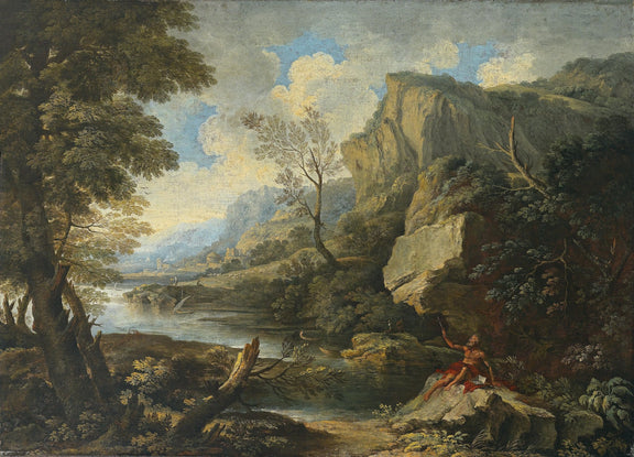 Landscape Oil Painting - Classical River Valley with Cliffs Scene - Oil Painting Haven