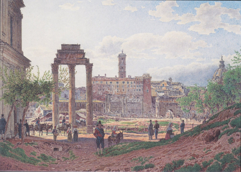 Hand-painted classical ruins and roman city view landscape oil painting on canvas