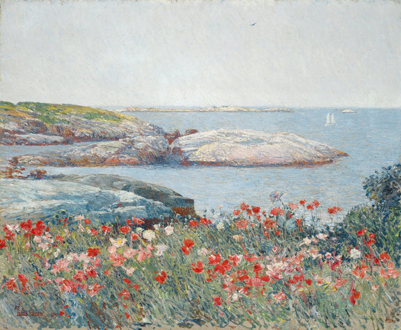 Landscape oil painting of coastal rocks and wildflowers by the sea, featuring textured brushwork and vibrant oil on canvas. - Add Frame, Canvas, Coastal, Floral, Hand Painted, Landscape, Made To Order, Oil Painting, Seascape