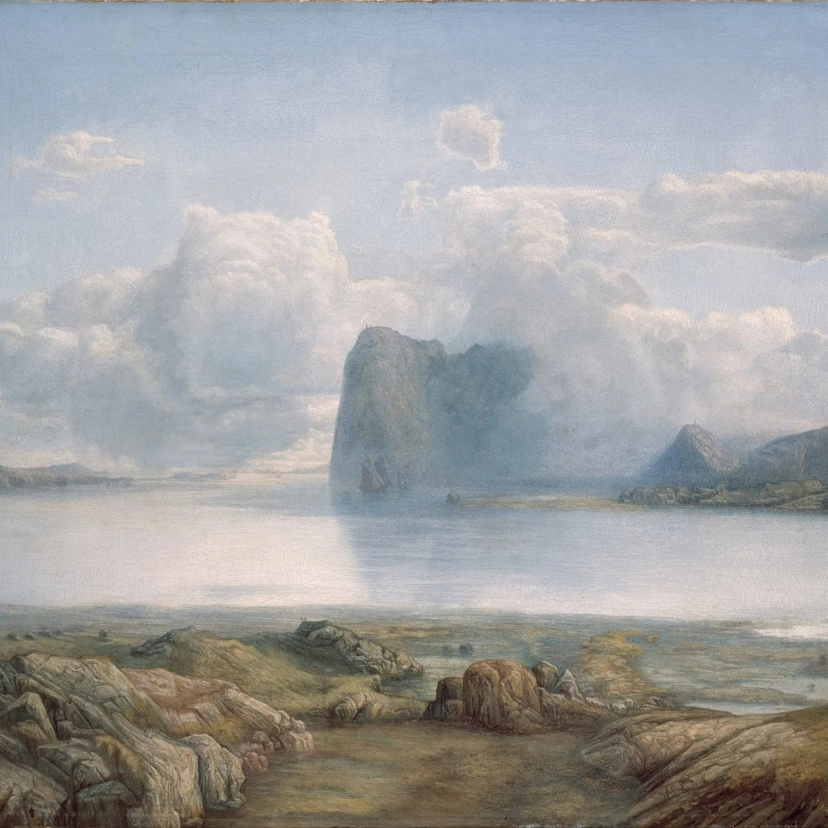 Landscape Oil Painting - Coastal Scene with Rocky Outcrop and Calm Waters - Oil Painting Haven