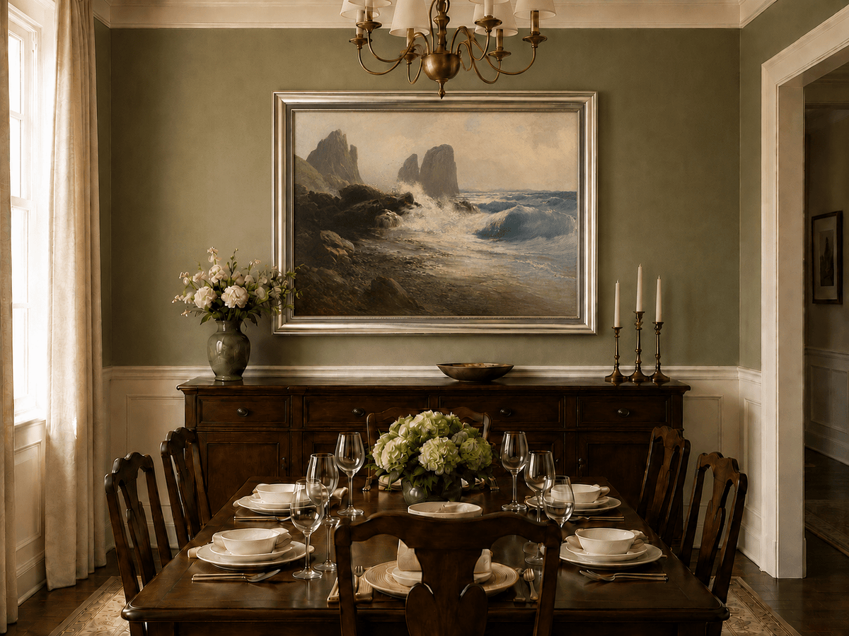 Landscape Oil Painting - Coastal Seascape Crashing Waves Sea