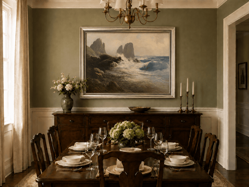 Landscape Oil Painting - Coastal Seascape Crashing Waves Sea