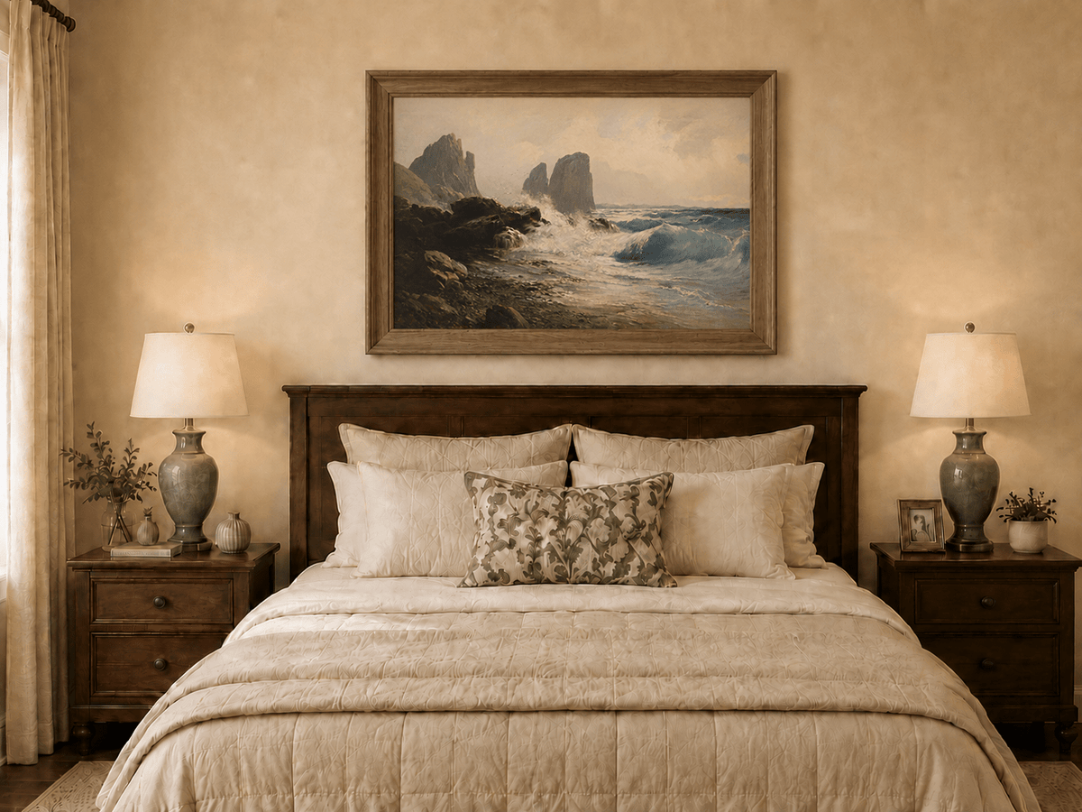 Landscape Oil Painting - Coastal Seascape Crashing Waves Sea