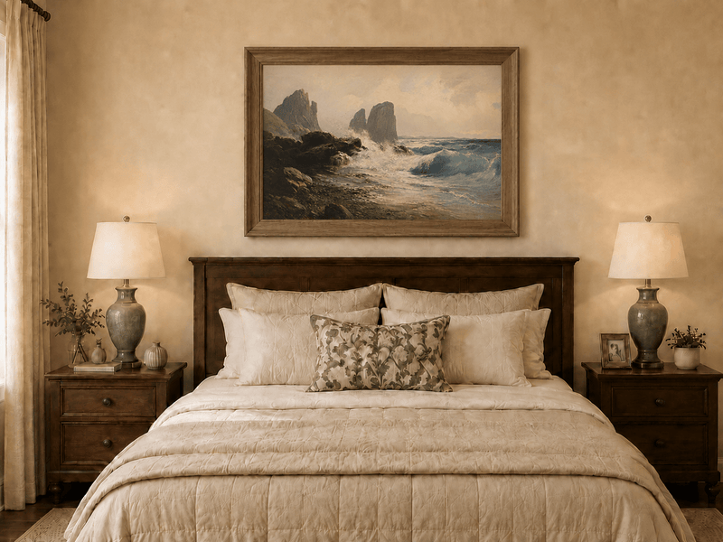 Landscape Oil Painting - Coastal Seascape Crashing Waves Sea