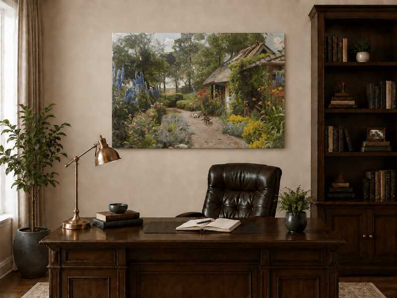 Landscape Oil Painting - Cottage Garden Path
