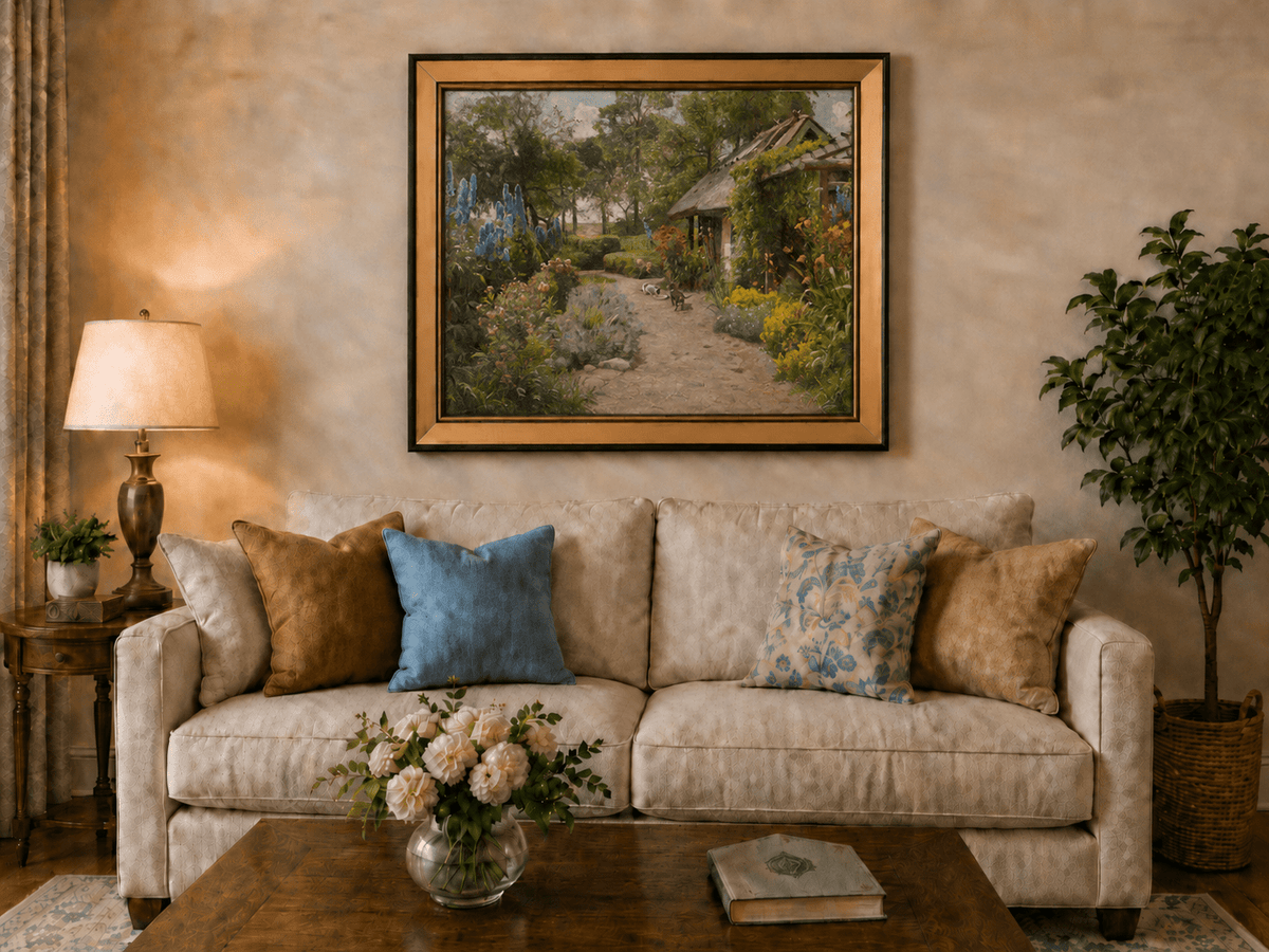 Landscape Oil Painting - Cottage Garden Path