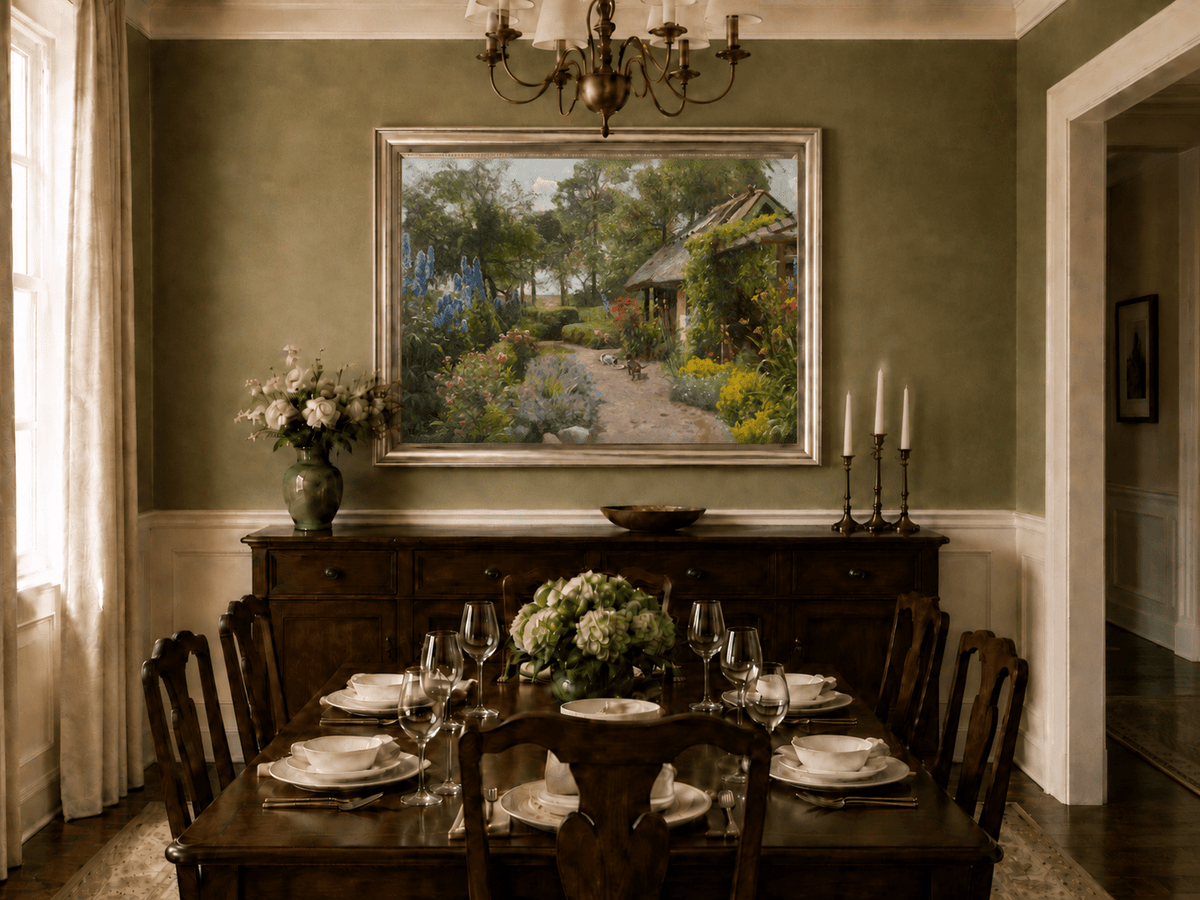 Landscape Oil Painting - Cottage Garden Path