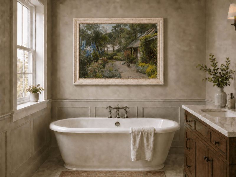 Landscape Oil Painting - Cottage Garden Path