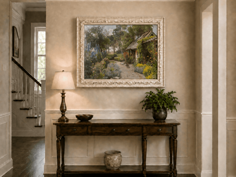 Landscape Oil Painting - Cottage Garden Path