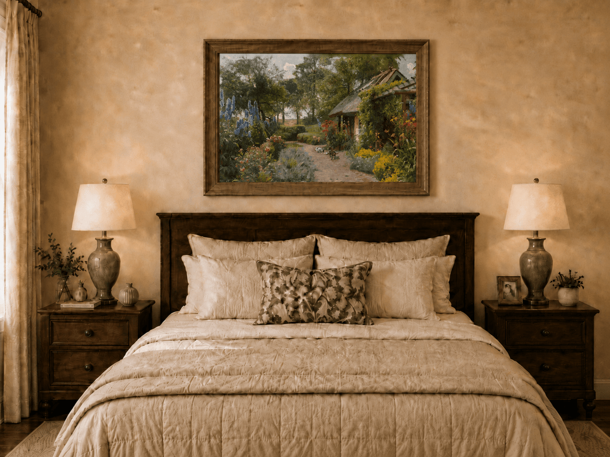Landscape Oil Painting - Cottage Garden Path