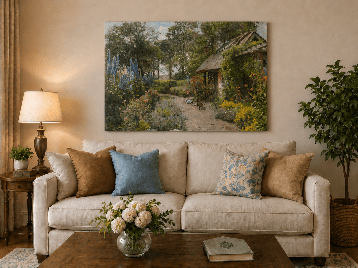 Landscape Oil Painting - Cottage Garden Path