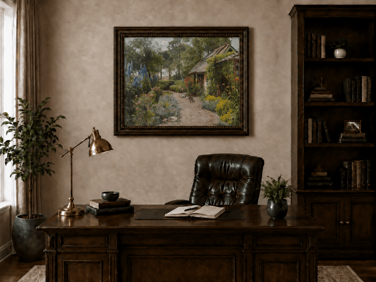 Landscape Oil Painting - Cottage Garden Path