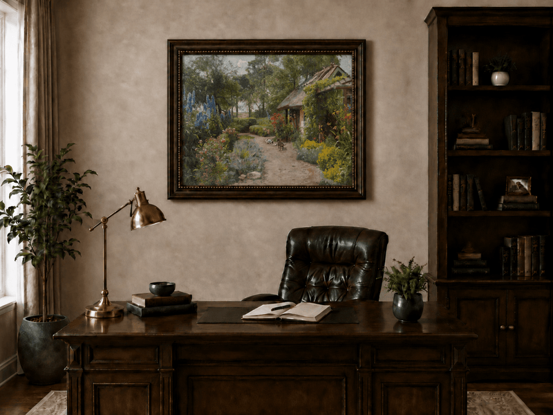 Landscape Oil Painting - Cottage Garden Path